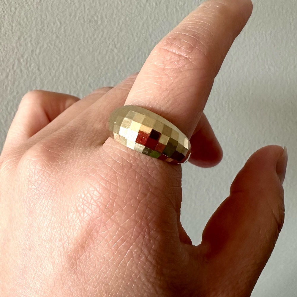 Stunning Disco 💫 🪩 14k Solid Yellow Gold Dome Ring Size US 7